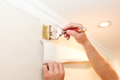 Pose de papier peint au Plessis-l'Échelle — revêtements muraux et toiles de verre